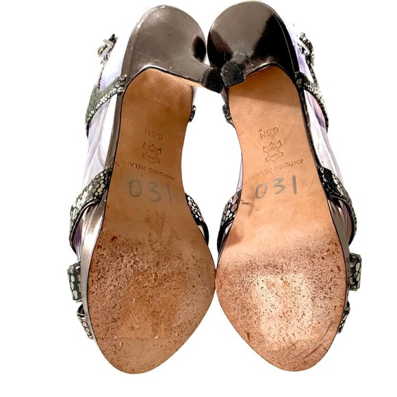 Antonio Melani Silverstone Embellished Heels T-Strap 6.5 Shoes Formal Open Toe - Picture 7 of 8
